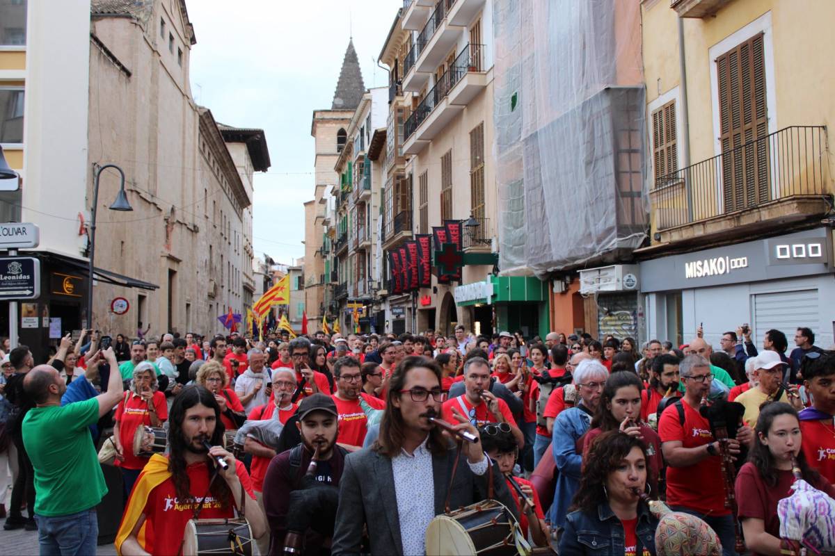 Carrers de Palma de Mallorca durant el Correllengua. - Correllengua