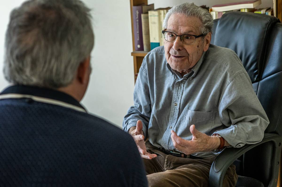 Joaquim Garrit, durant l'entrevista amb Nació - Juanma Peláez 