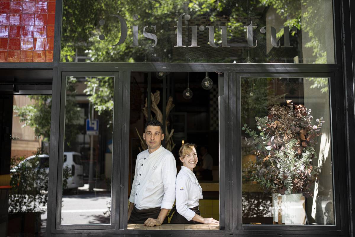 Eric Andrada i Lucia Ferre, al restaurant Disfrutar  - Pau de la Calle