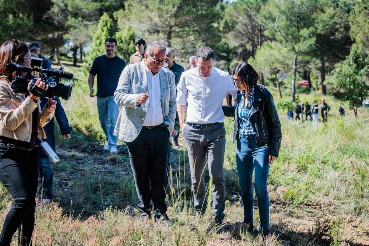 Els consellers Ordeig i Parlon han visitat una de les zones on han començat els treballs - Cedida per Agricultura