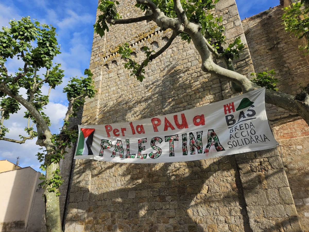 Pancarta palestina a Breda. - Bernat Castanyer Pancarta palestina a Breda.