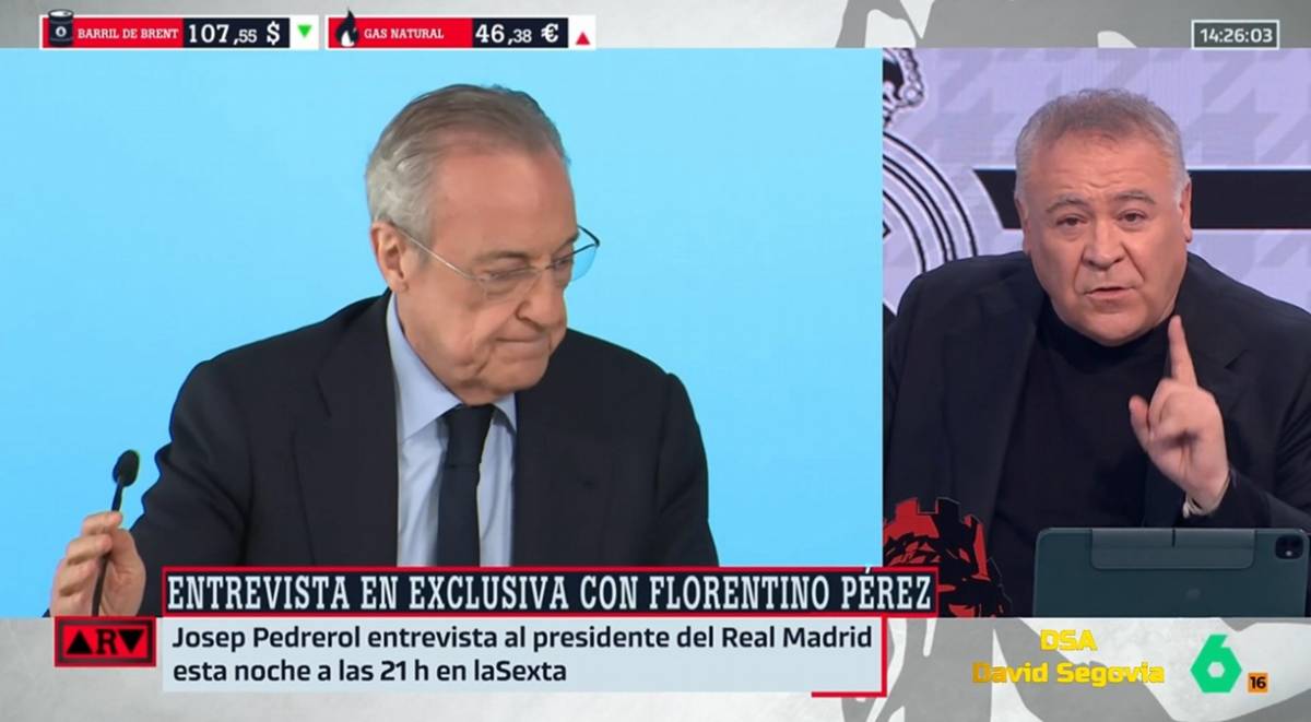 Antonio Garcia Ferreras es mulla sobre la roda de premsa de Florentino Pérez: «La gent em pregunta què n'opino»