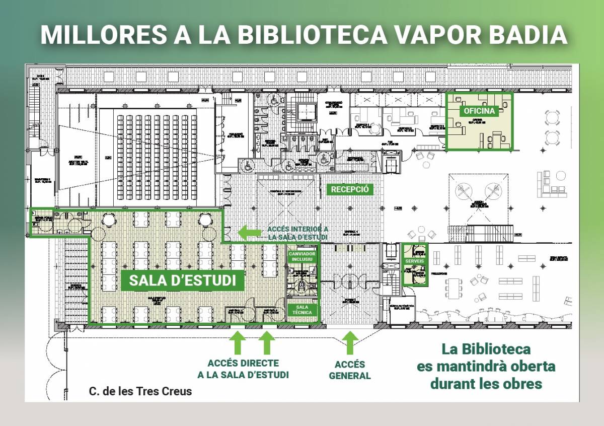 Els plànols de la nova biblioteca Vapor Badia - Cedida Els plànols de la nova biblioteca Vapor Badia