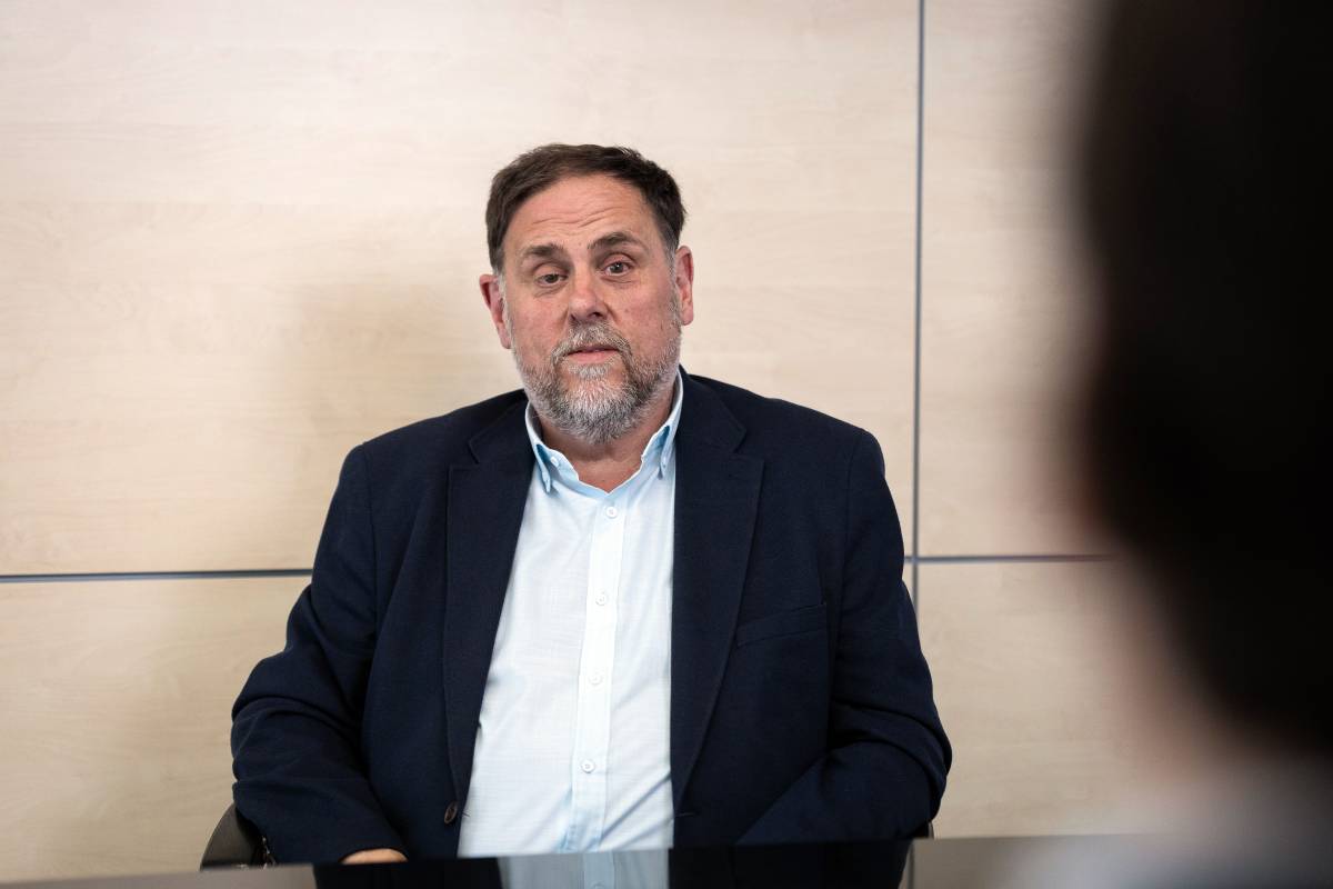 Oriol Junqueras, durant l`entrevista amb Nació