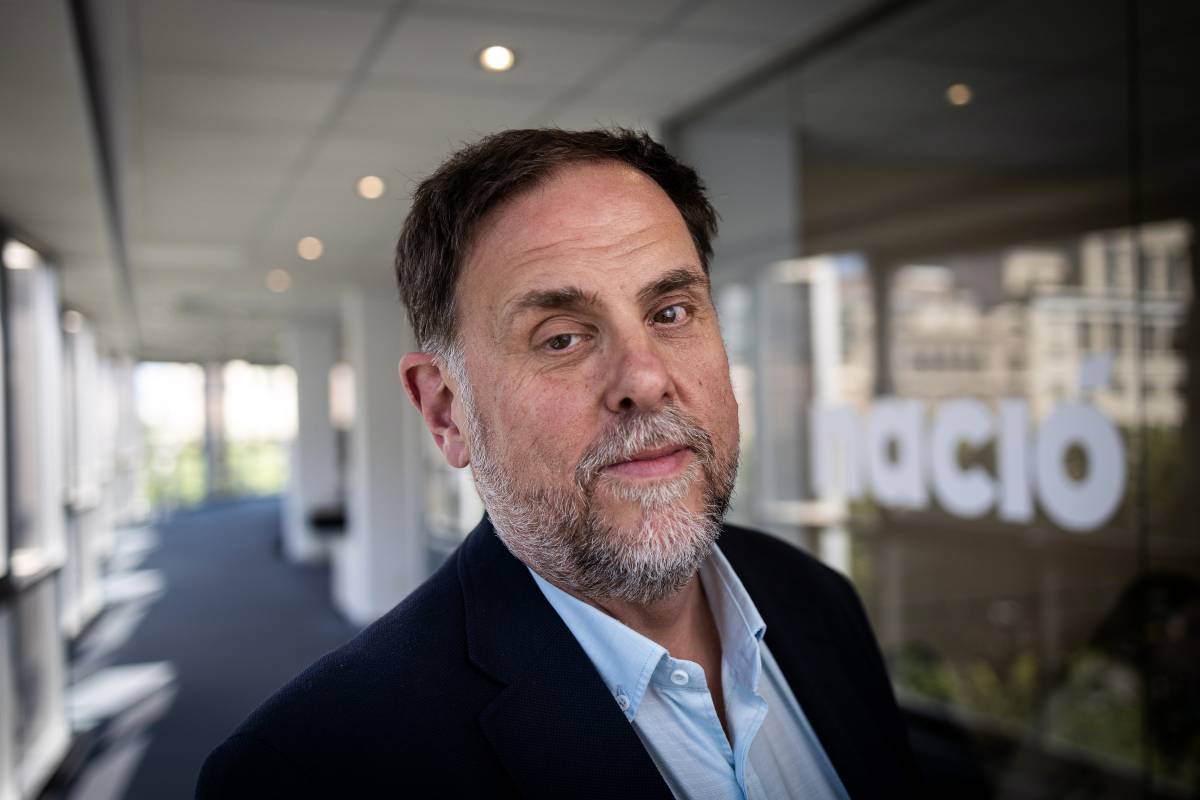 Oriol Junqueras, durant l`entrevista amb Nació