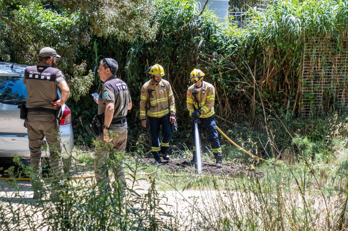 Incendi de vegetació a Can Puiggener - JUANMA PELÁEZ Incendi de vegetació a Can Puiggener