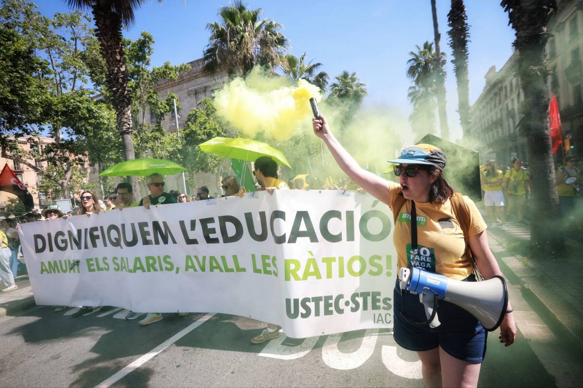 Imatge de la protesta educativa de Barcelona - Hugo Fernández