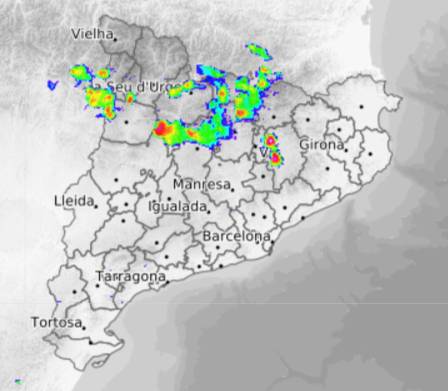 Imatge del radar del Meteocat - Meteocat