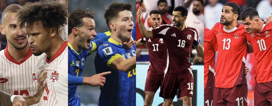Els integrants del Grup B del Mundial 2026: Canadà, Bòsnia i Herzegovina, Qatar i Suïssa