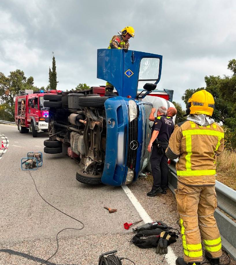Accident a Sant Hilari Sacalm: segon camió bolcat en dos dies