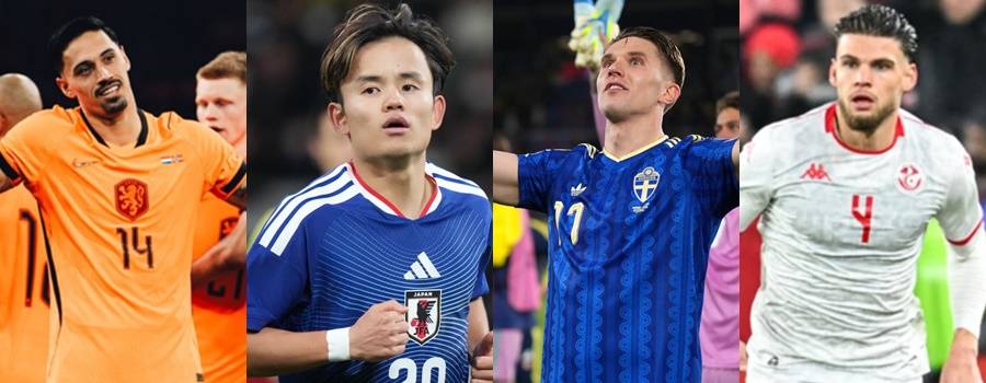 Els integrants del Grup F del Mundial 2026: Països Baixos, Japó, Suècia i Tunísia