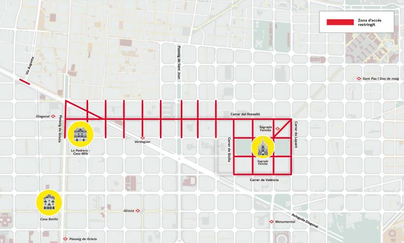 Afectacions de la mobilitat amb motiu de la visita del Papa a l`Eixample