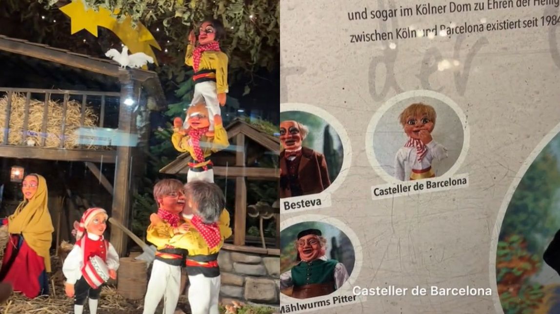 No s'ho creuen i es troben els Castellers de Barcelona als pessebres de Colònia: «Ens valoren més»
