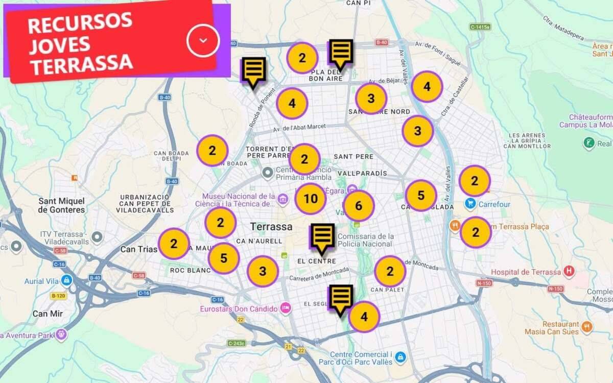 Terrassa estrena un mapa digital per connectar el jovent amb els recursos de la ciutat