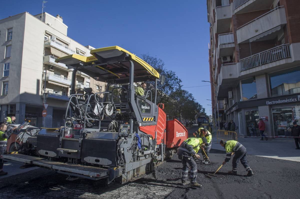 Millora del paviment a la rambla de Francesc Macià