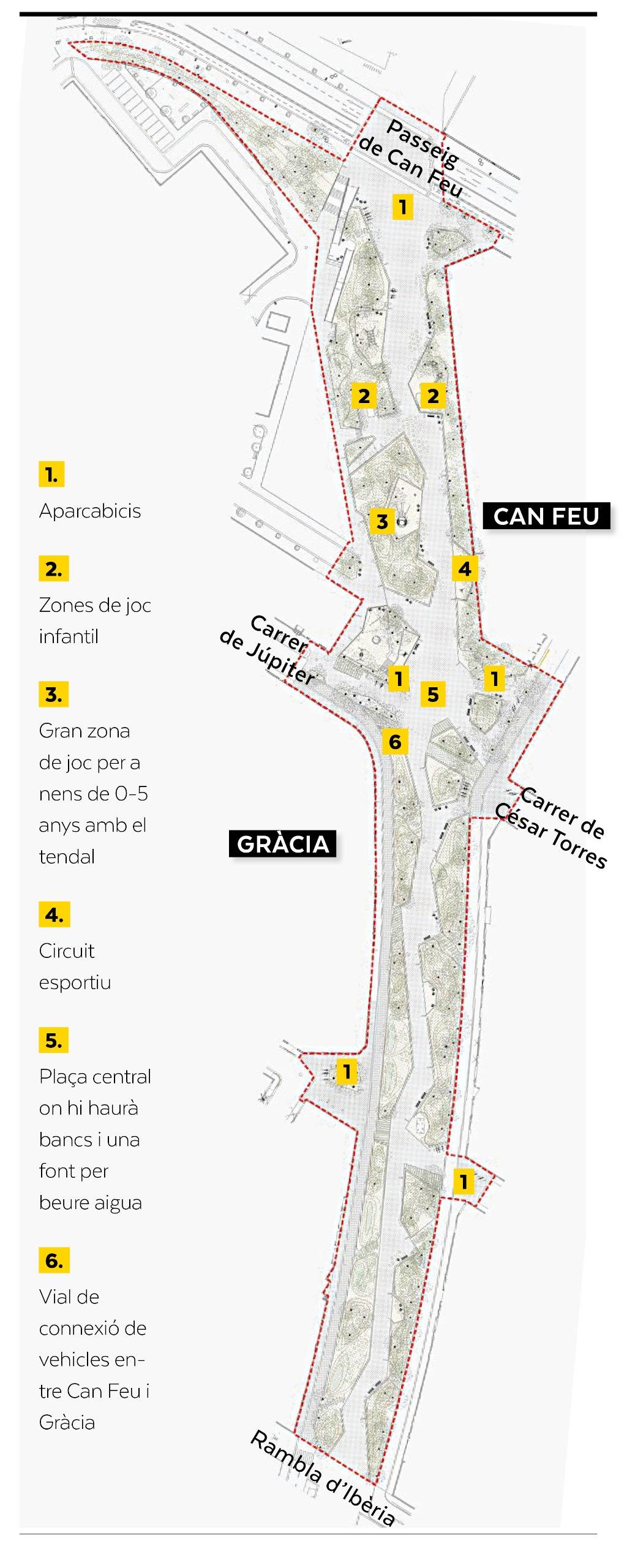 Mapa del passeig d`Antoni Farrés HQ - Mapa del passeig d`Antoni Farrés HQ