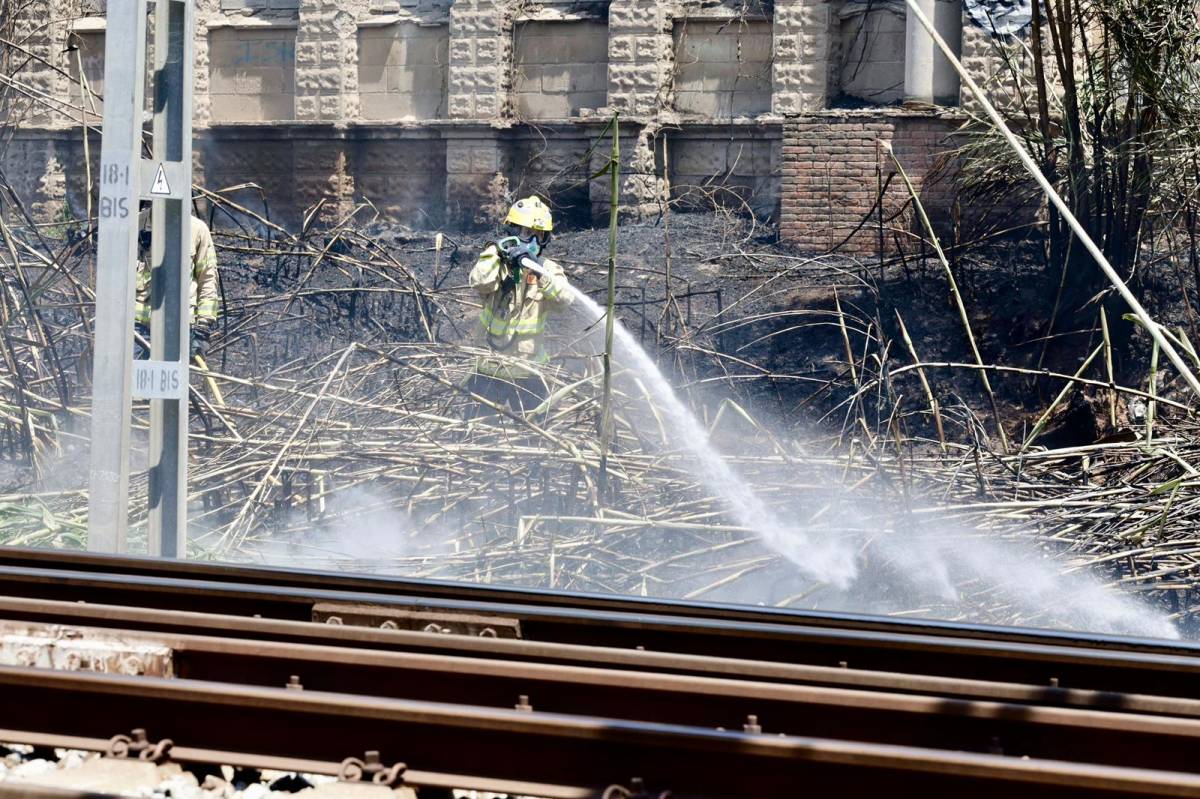 Incendi a prop de les vies a Cerdanyola - Juanma Peláez Incendi a prop de les vies a Cerdanyola