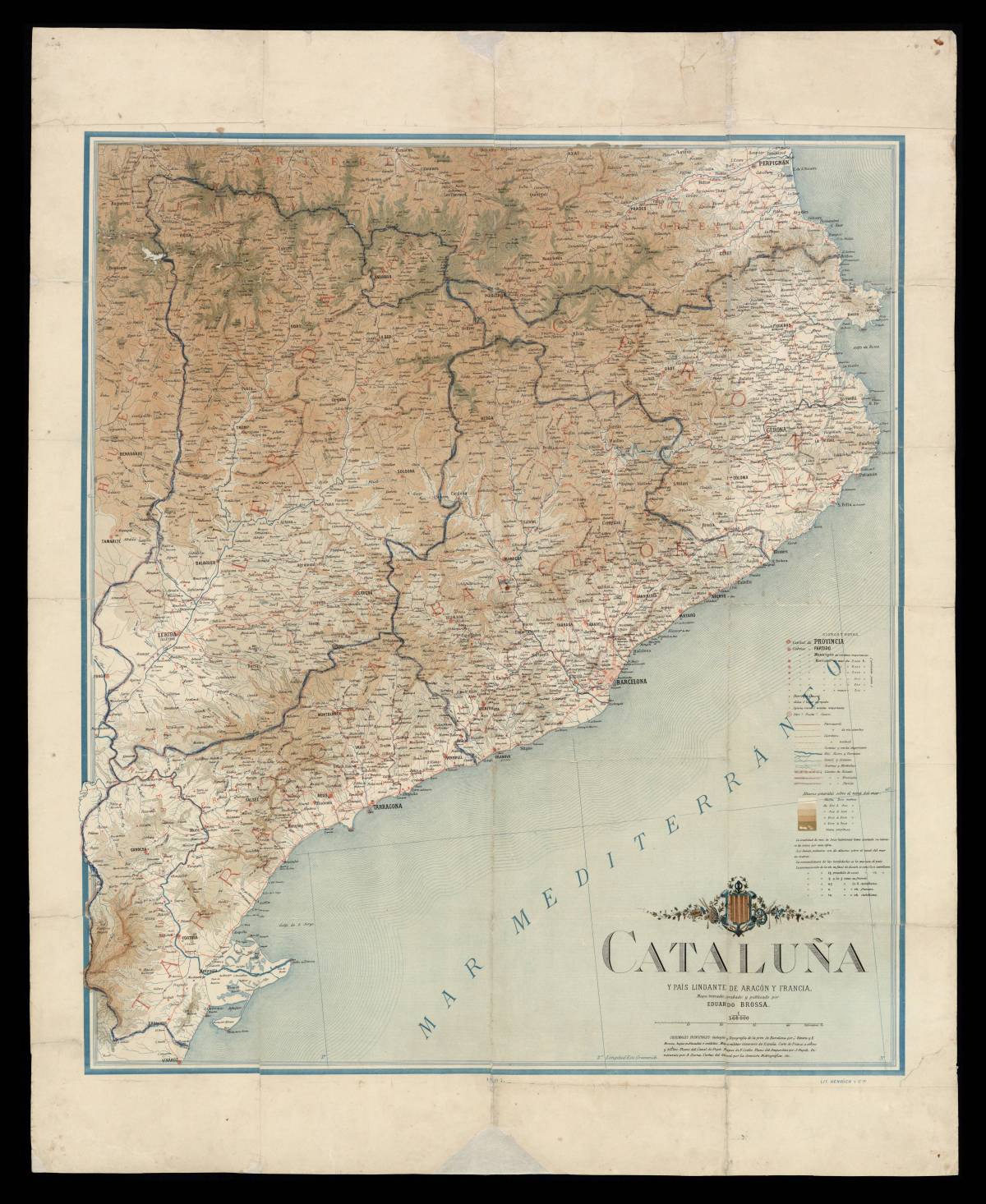 Mapa de Catalunya d`Eduard Brossa