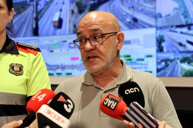 El director del Servei Català de Trànsit, Ramon Lamiel, en una atenció a mitjans. - 