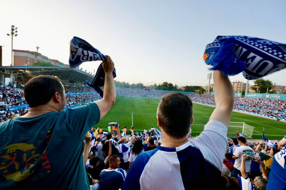 Els aficionats celebrant el gol