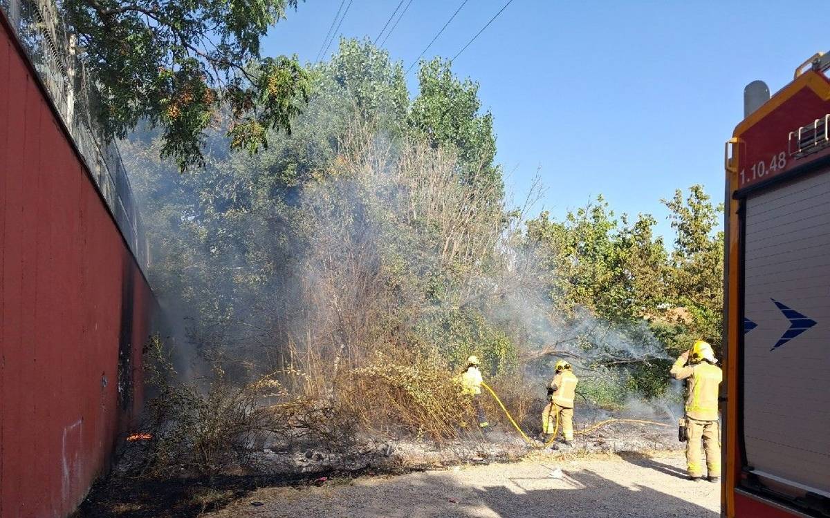 Un incendi crema 150 metres quadrats de vegetació prop del Guillem Catà de Manresa