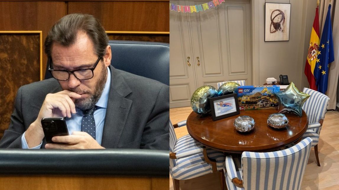 «Superheroi Puente» i una excavadora Lego: el regal d'aniversari que ha rebut el ministre de Transports
