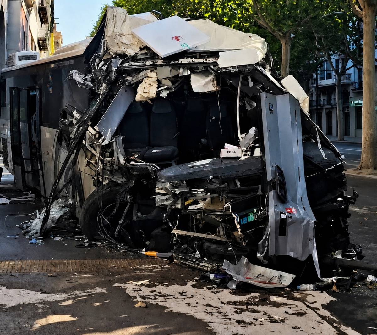 El xoc d’un autocar contra la Diputació de Lleida deixa 46 ferits, quatre crítics