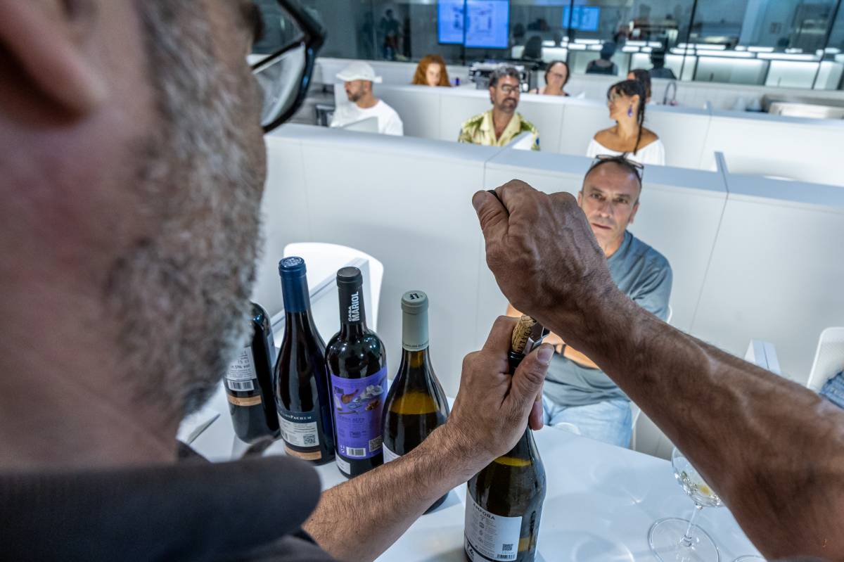 Una sessió del curs de vins a Sallarès Deu - Juanma Peláez Una sessió del curs de vins a Sallarès Deu