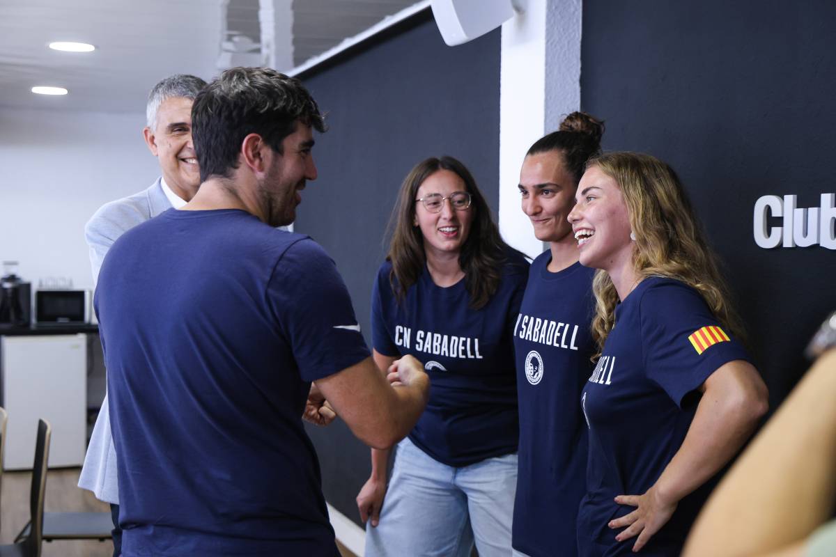 Les jugadores, poc després de la roda de premsa de presentació