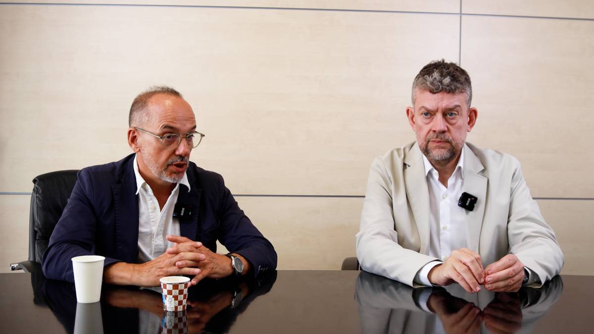 Carles Campuzano i Francesc-Marc Álvaro, durant l`entrevista amb Nació - Hugo Fernández Carles Campuzano i Francesc-Marc Álvaro, durant l`entrevista amb Nació