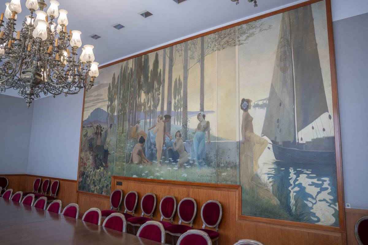 Pintura d`Alexandre de Riquer a la Casa Alegre de Sagreta - Nebridi Aróztegui Pintura d`Alexandre de Riquer a la Casa Alegre de Sagreta