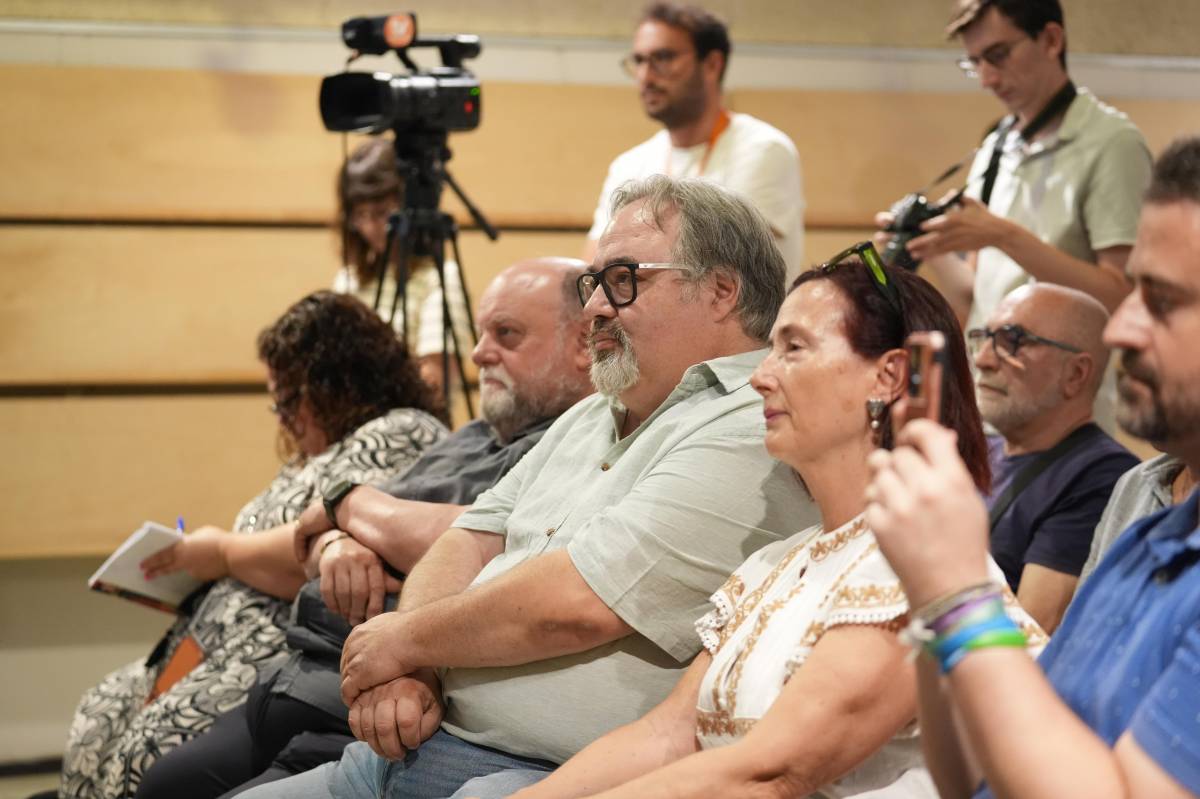 Cesc Baró, president de Junts per Sabadell, durant l`acte - David Chao Cesc Baró, president de Junts per Sabadell, durant l`acte