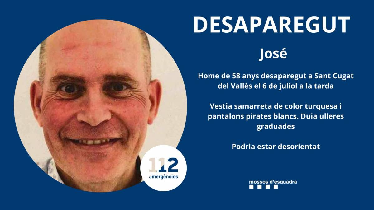 Busquen un terrassenc de 58 anys desaparegut a Sant Cugat
