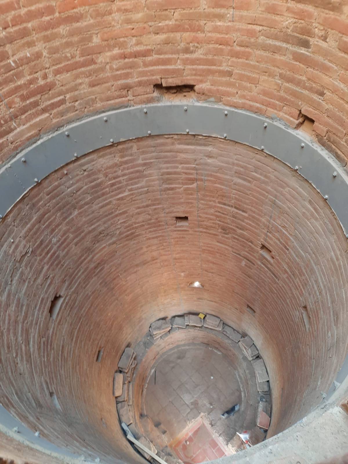 Una de les parts de la torre mestra reparades - Cedida (Ass. Cultural Can Feu) Una de les parts de la torre mestra reparades