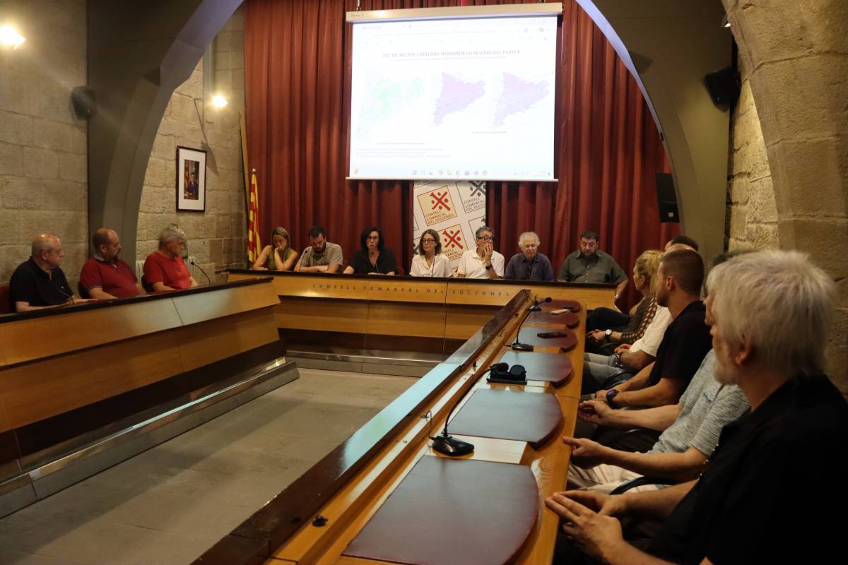 Alcaldes del Solsonès durant l`acte unitari per mostrar-se contraris al PLATER - ACN Alcaldes del Solsonès durant l`acte unitari per mostrar-se contraris al PLATER