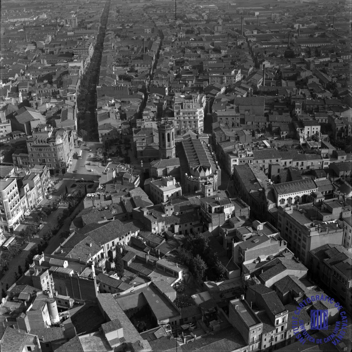 Vista aèria de Sabadell anys seixanta - Institut Cartogràfic i Geològic de Catalunya Vista aèria de Sabadell anys seixanta