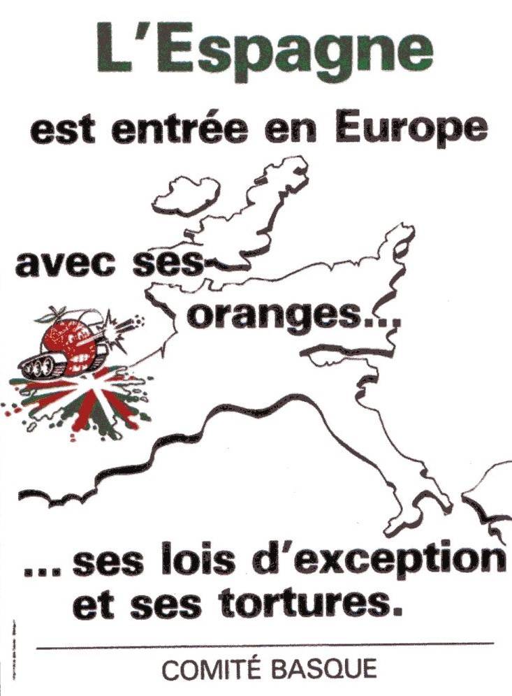 Cartell del Comitè Basc denunciant la repressió espanyola. - Comité Basque Cartell del Comitè Basc denunciant la repressió espanyola.
