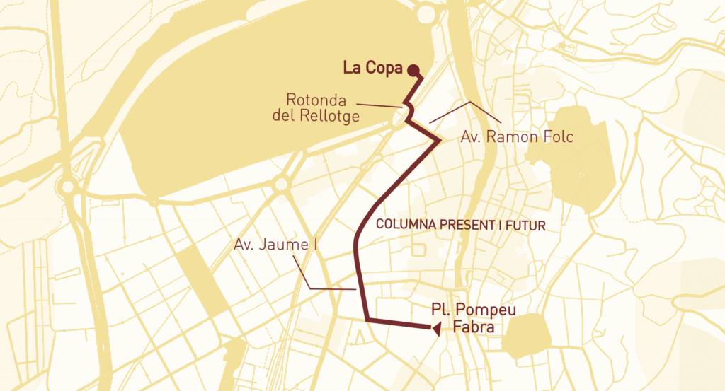 Mapa de la manifestació a Girona - ANC Mapa de la manifestació a Girona