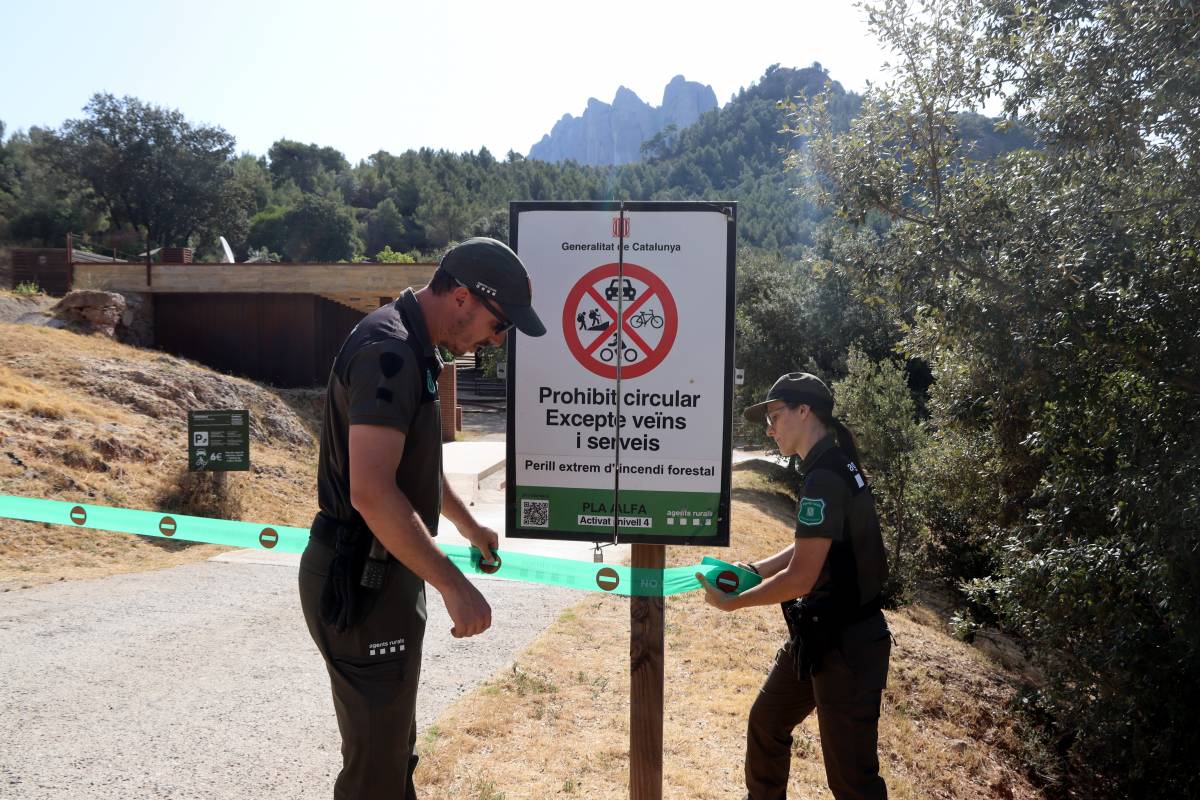 El risc d'incendi es torna a disparar i es tanquen set espais naturals