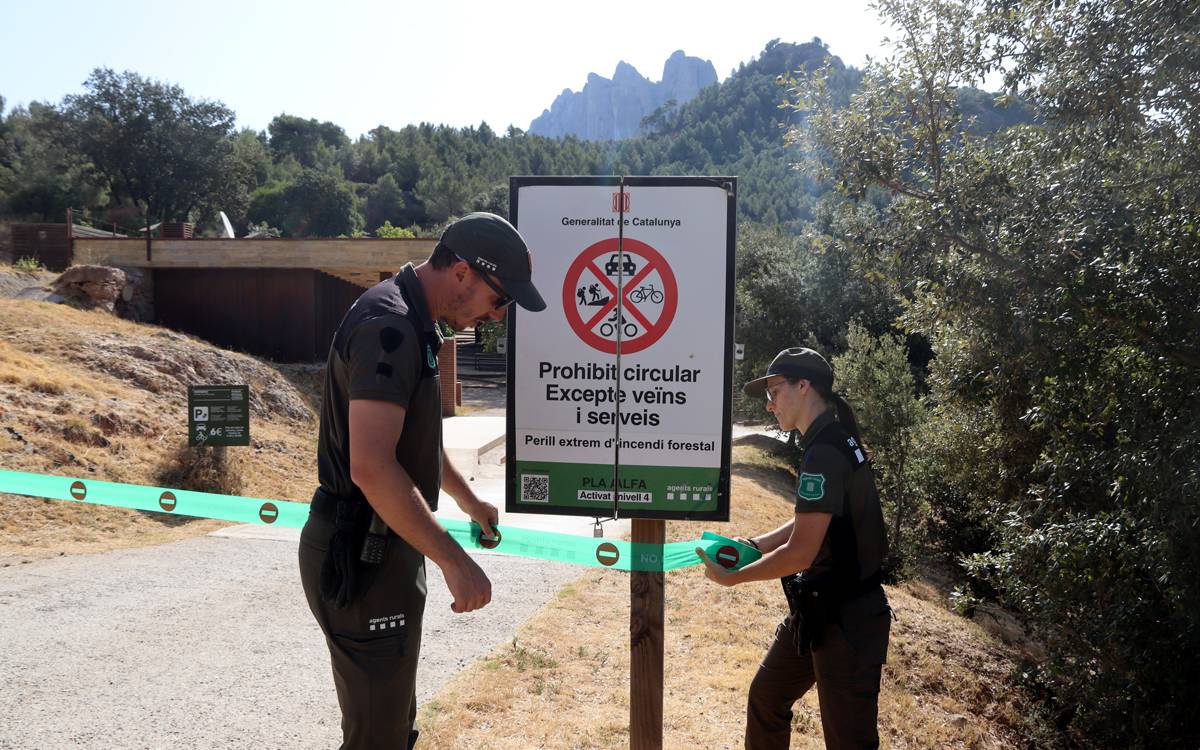 Tancat l'accés al parc natural de Montserrat per l'elevat perill d'incendi forestal