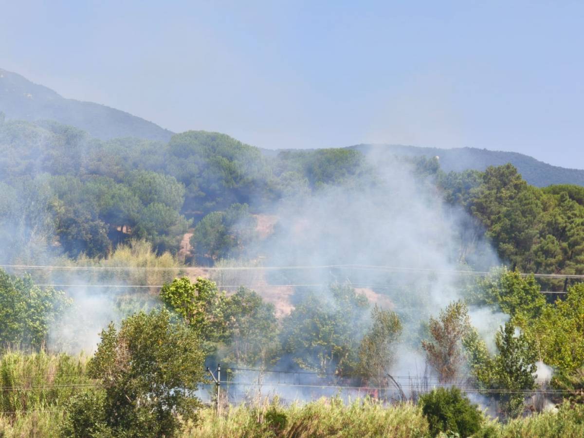 Apaguen un incendi entre la C-35 i l'estació de Gualba