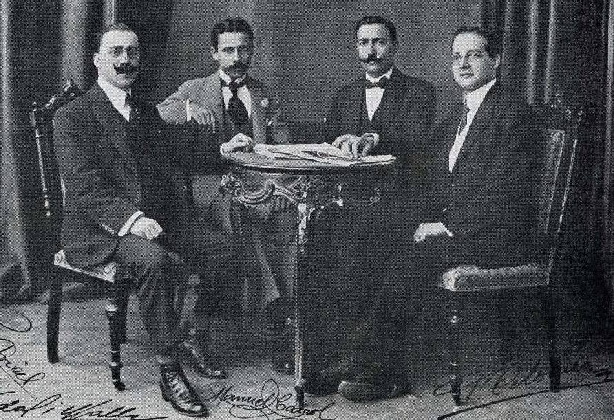 P.Àrias, Nadal i Mallol, M.Cairol i F.Colomer, fundadors de `Ressorgiment`