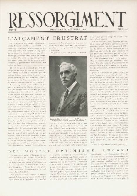 Editorial del novembre de 1926 de `Ressorgiment`