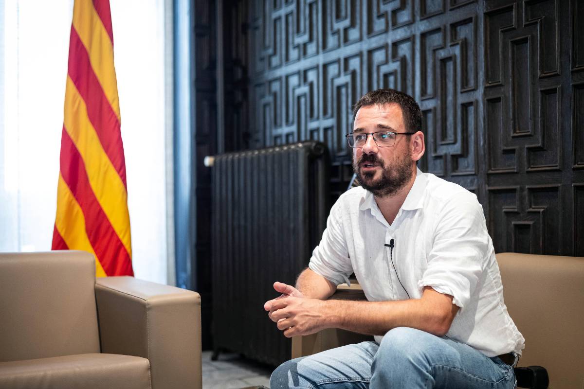 Lluc Salellas, durant l`entrevista amb Nació - Hugo Fernández Lluc Salellas, durant l`entrevista amb Nació