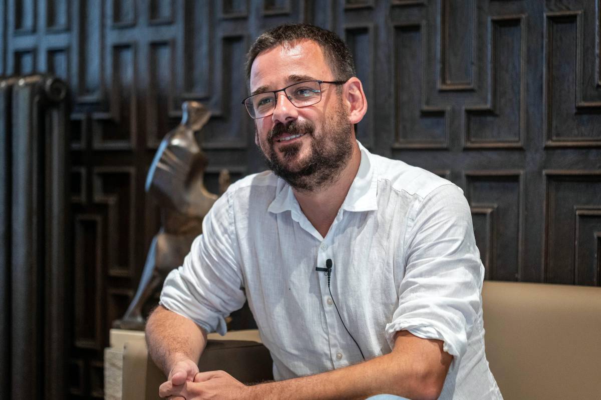 Lluc Salellas, durant l`entrevista amb Nació - Hugo Fernández Lluc Salellas, durant l`entrevista amb Nació