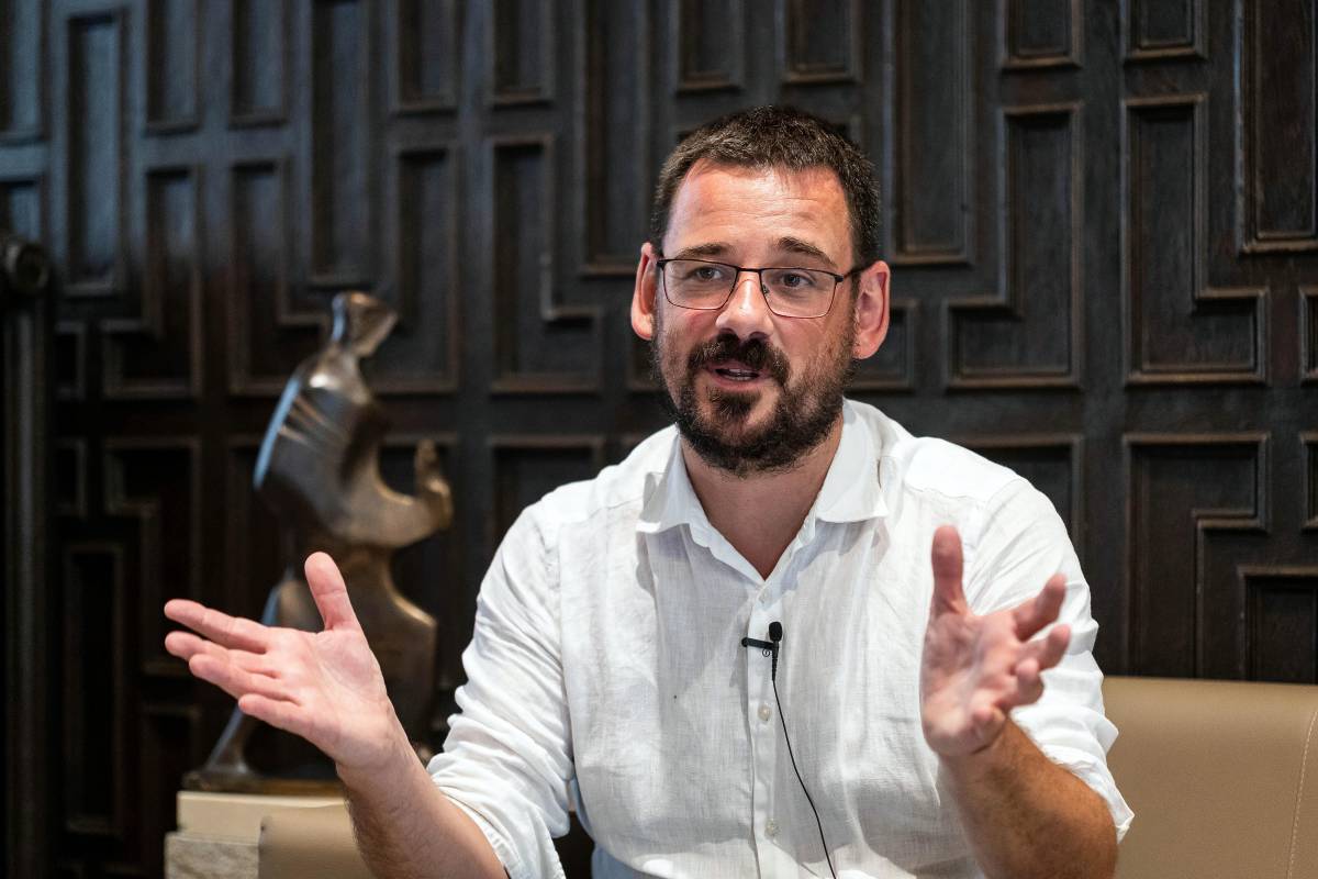 Lluc Salellas, durant l`entrevista amb Nació - Hugo Fernández Lluc Salellas, durant l`entrevista amb Nació