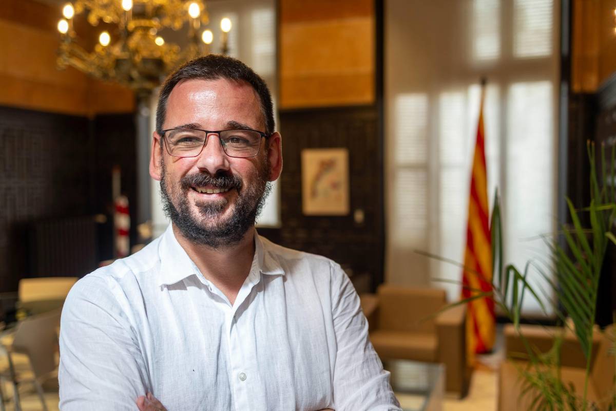 Lluc Salellas, durant l`entrevista amb Nació - Hugo Fernández Lluc Salellas, durant l`entrevista amb Nació