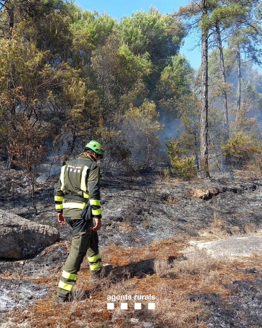 Els Bombers treballen en un incendi a Gaià