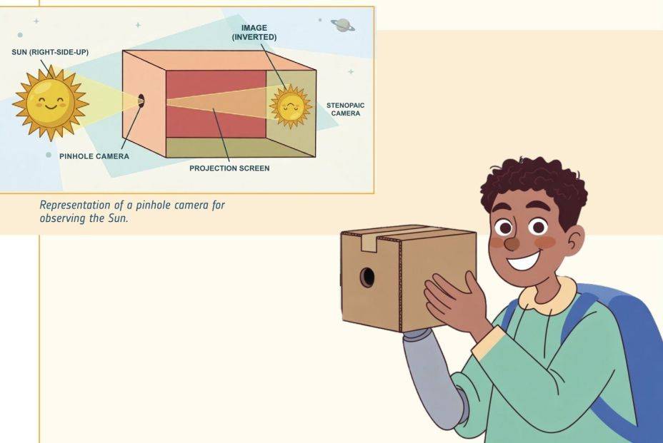 Caixa estetopeica per veure l`eclipsi de Sol 