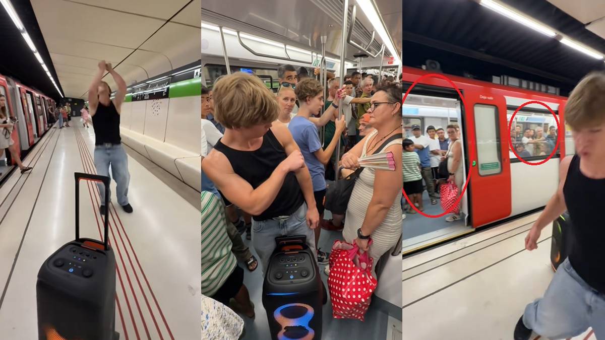Indignació per un tiktoker impresentable al metro de Barcelona: altaveu, salts i vídeo increpant els usuaris